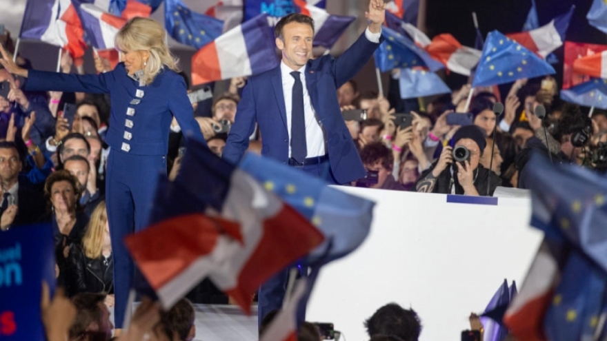 Thắng cách biệt bà Le Pen, ông Emmanuel Macron tái đắc cử Tổng thống Pháp